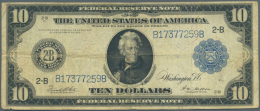 USA: 10 Dollars Federal Reserve Note, Series 1914 With Blue Seal At Right And Letter 2-B New York At Left, P.360bB... - Andere & Zonder Classificatie