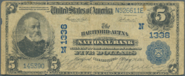 USA: 5 Dollars National Currency, Series 1902, Hartford-Aetna National Bank Conneticut, Fr. 598-612 I Well Worn... - Andere & Zonder Classificatie