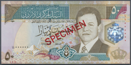 Jordan: 50 Dinars 1999 SPECIMEN, P.33s In Perfect UNC Condition. Very Hard To Find Specimen Note From Jordan With... - Jordan