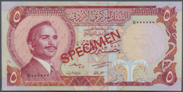 Jordan: 5 Dinars ND(1975-92) SPECIMEN, P.19s With Portrait Of King Hussein II. In UNC Condition (R) - Jordan