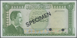 Jordan: 1 Dinar ND SPECIMEN, P.14s In Perfect UNC Condition. Very Hard To Find Specimen Note (R) - Jordanië