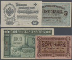 Various Countries: Small Set With 16 Banknotes WW I Period From Poland, State Loan Bank East And Mitau, Containing... - Other & Unclassified