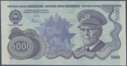 Yugoslavia: 5000 Dinars ND(1978) Not Issued Banknote, First Time Seen In Blue Color, Unique As PMG Graded In Great... - Yugoslavia