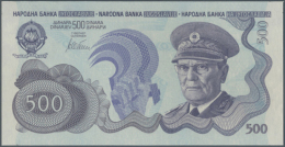 Yugoslavia: 500 Dinars ND(1978) Not Issued Banknote, First Time Seen In Blue Color, Unique As PMG Graded In Great... - Joegoslavië