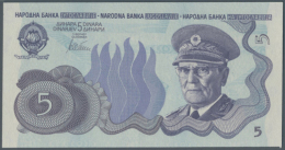 Yugoslavia: 5 Dinars ND(1978) Not Issued Banknote, First Time Seen In Blue Color, Unique As PMG Graded In Great... - Yugoslavia