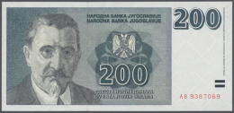 Yugoslavia: 200 Dinara 1999 Unissued Banknote P. 152A In Condition: UNC. (R) - Yugoslavia