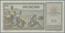 Yugoslavia: 50 Dinars ND(1949-51) Proof Of Back Side Of Unissued Banknote P. 67Kp. The Proof Of This Rare Note Is... - Yugoslavia