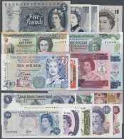 Various Countries: Collection Of 77 Banknotes With Portrait QE II Including Different Countries And Denominations... - Andere & Zonder Classificatie