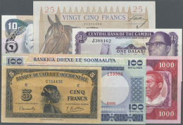 Various African Countries: Set Of 11 African Banknotes Containing French West Africa 5 Rancs 1944, Somalia 100... - Andere - Afrika