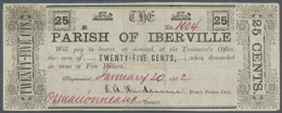 USA: Parish Of Iberville - Louisiana, 25 Cents 1862, P.NL, Several Small Folds And Minor Stains. Very Hard To Get... - Andere & Zonder Classificatie