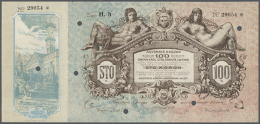 Ukraine:  Gmina  Miasta  Lwowa, 100 Koron 1915 K.14.2.NL With 3 Vertical And One Horizontal Folds, Bank... - Oekraïne