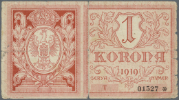 Ukraine:  Gmina  Miasta  Lwowa, 1 Korona 1919 K.14.2.NL, Used With Strong Center And Horizontal Fold Causing Larger... - Ukraine