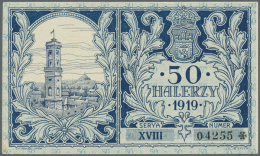 Ukraine:  Gmina  Miasta  Lwowa, 50 Halerzy 1919 K.14.2.NL, Used With Center Fold And Handling In Paper, No Holes Or... - Ukraine