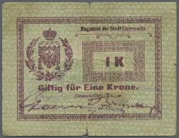 Ukraine: Magistrat Der Stadt Czernovitz, 1 Krone ND(1914) K.14.1.3, Used With Very Strong Center And Horizongal... - Ukraine