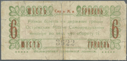 Ukraine: Ostrizhske Municipality (ÐžÑÑ‚Ñ€iÐ¶ÑÑŒÐºÐµ  ÐœiÑÐºÐµ  Ð¡Ð°Ð¼Ð¾Ð²Ñ€Ð°Ð´ÑƒÐ²Ð°Ð½Ð½Ñ), 6 Hriven 1919... - Oekraïne