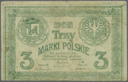 Ukraine: Magistrat  M. Krzemienca, 3 Marki Polskie ND(1920) Kardakov K.5.31.5, Several Center Folds, Stain Dots In... - Oekraïne