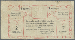 Ukraine: Magisztratus  Varos  Beregszaszi, 2 Korona 1920 P. NL, Used With Several Folds And Creases, Center Hole,... - Oekraïne