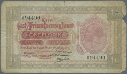 East Africa: 1 Florin 1920 P. 8, Portrait KGV, Strong Used Note With Strong Center Fold, Several Border Tears,... - Andere - Afrika