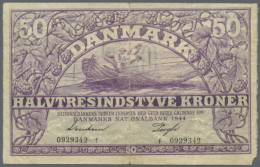 Denmark: 50 Kronen 1944, P.38a, Strong Fold At Center With Tiny Tear At Lower Margin And Small Missing Part At... - Denemarken
