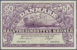 Denmark: 50 Kroner 1944 P. 38a, Earlies Date For The Purple Color Issue, Nice Condition With Only A Few Light... - Denemarken