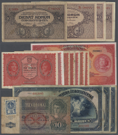 Czechoslovakia: Set Of 26 Banknotes Containing 10 Korun 1919 P. 8 (F- To F), 3x 10 Korun 1927 Specimen Perforation... - Tsjechoslowakije