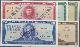 Cuba: Set Of 37 All Different Dated SPECIMEN Banknotes Containing 1 Peso With Dates 1967-69, 1970, 1972, 1978-1982,... - Cuba