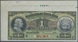 Costa Rica: 1 Colon ND(1905-06) SPECIMEN, P.142s With Hand Stamped Date July 1903 At Upper Part Of The Paper Sheet... - Costa Rica