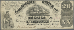 Confederate States: 20 Dollars 1861, P.31a In Very Nice Condition With A Few Folds And Staining Paper On Back.... - Confederate Currency (1861-1864)