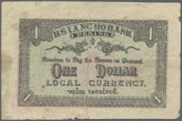 China: Hsiang Ho Bank 1 Dollar ND(1908) Peking (the Same Type As C216-41), Used With Folds And Stains, Condition:... - China