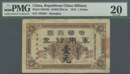 China: Republican China Military 1 Dollar 1912 P. S3818b, PMG Graded 20 VF. (D) - China