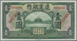 China: The Frontier Bank 1 Yuan 1925 Specimen P. S2568s In Condition: UNC. (D) - China