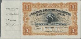 China: The Chinese Engineering & Mining Company Ltd. 1 Dollar 1902 P. S246 With Counterfoil In Condition: UNC.... - China