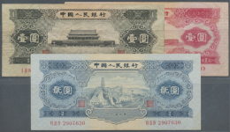 China: Peoples Republic Set With 3 Banknotes 1 And 2 Yuan 1953 And 1 Yuan 1956, P.866, 867, 871. 2 Yuan In Vey Nice... - China