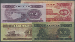 China: Peoples Republic Set Of 4 Notes Containing 1 Jiao 1953 P. 863 (VF), 2 Jiao 1953 P. 864 (F), 5 Jiao 1953 P.... - China