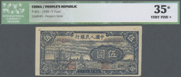 China: Peoples Republic 5 Yuan 1948 (I II III) P. 801, ICG Graded 35* VF+. (D) - China