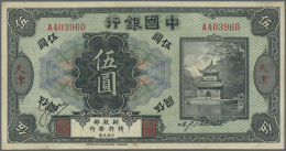 China: Bank Of Territorial Development 5 Dollars ND(1916) P. 583b Tientsin, Three Light Vertical Folds And Small... - China