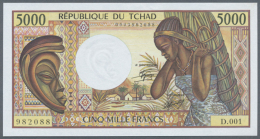 Chad: 5000 Francs ND P. 11 With Only Light Dints At Right, No Holes Or Ters, Never Folded, Condition: AUNC. (D) - Chad