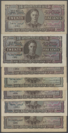 Ceylon: Huge Lot With 16 Banknotes Containing 5 X 10 Cents 1942/43 P.43, 7 Notes 25 Cents 1942, 1946, 1947, 1948... - Sri Lanka