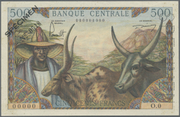 Cameroun: 500 Francs ND Specimen P. 11s, Light Foxing In Paper, Light Dints At Left, Condition: AUNC. (R) - Kameroen