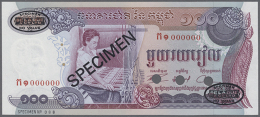 Cambodia: 100 Riels ND Specimen P. 15bs, In Condition: UNC. (D) - Cambodia