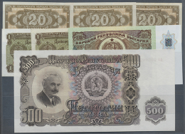 Bulgaria: Set With 7 Banknotes 1950 - 1990, Containing 3 X 20 Leva 1950, 2 X 1 Lev 1951, 500 Leva 1951 And 50 Leva... - Bulgarije