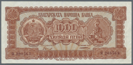 Bulgaria: 1000 Leva 1948 P. 78, Highest Denomination Of This Series, Never Folded Vertically Or Horizontally But... - Bulgarie