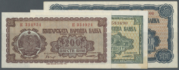 Bulgaria: Set Of 3 Notes Containing 200 Leva ND(1947-48) P. 75 UNC, 250 Leva ND(1947-48) P. 76 (XF) And 500 Leva... - Bulgarie