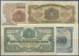 Bulgaria: Set Of 5 Notes Containing 200 Leva 1945 P. 69 (F), 250 Leva 1945 P. 70 (F To F+), 2x 500 Leva 1945 P. 71... - Bulgaria