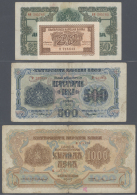 Bulgaria: Set With 4 Banknotes Series 1944/45 With 20 Leva 1944, 250, 500 And 1000 Leva 1945, P.68, 70, 71, 72. 20... - Bulgarie