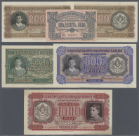 Bulgaria: Very Interesting Set With 6 Banknotes Series 1943 Containing 20, 2 X 200, 250, 500 And 1000 Leva 1943,... - Bulgarie
