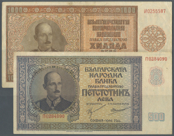 Bulgaria: Set Of 2 Notes Containing 500 And 1000 Leva 1942 P. 60, 61, The 500 Leva Note Was Never Folded (aUNC) And... - Bulgarije