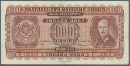 Bulgaria: 1000 Leva 1940 P. 59, With Center Fold, Handling In Paper And Light Horizontal Fold, No Holes Or Tears,... - Bulgaria