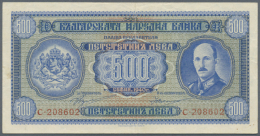 Bulgaria: 500 Leva 1940 P. 58, Used With Center Fold And Light Handling In Paper But No Holes Or Tears, Still... - Bulgarije
