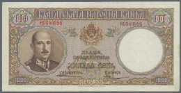 Bulgaria: 1000 Leva 1938 P. 56, Light Vertical Folds, Handling In Paper, Light Red Staining At Upper Border On... - Bulgaria